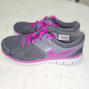 Nike Flex Experience RN 3 Gray Purple Running Shoes Sneakers Womens 8